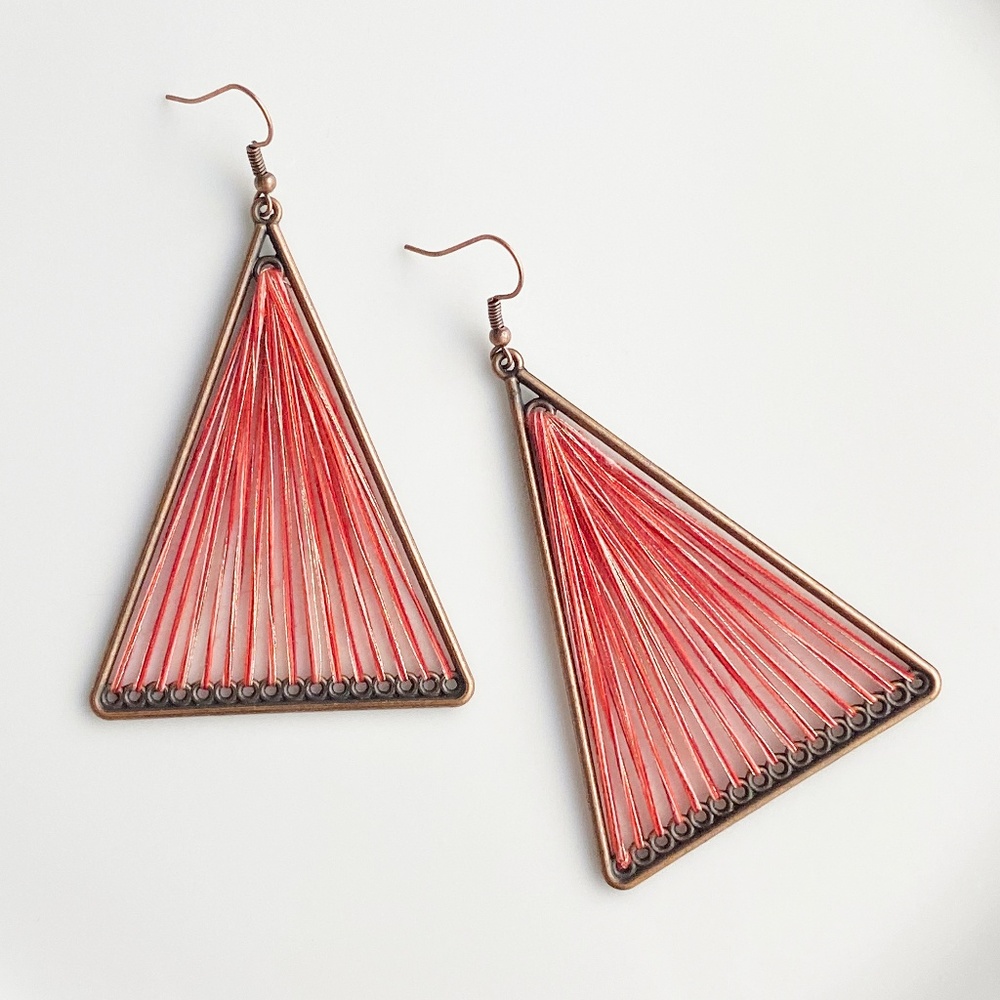 NEW "Giza" Triangle Earrings (Red)